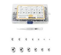 QWORK® 560 pièces bille acier billes de roulement, roulement en acier, pour pièces de rechange de roue de vélo, 2, 2.5, 3, 3.5, 4, 4.5, 5, 5.5, 6, 7, 8, 9, 10 mm, 13 tailles