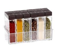 QWORK® 6 Pièces Boîte àÉpices, Pot d'Assaisonnement Transparents, pour Camping