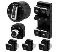 QWORK® 6 Pièces Interrupteurs Combinés de Voiture, Interrupteurs de Lève-vitre, Interrupteurs de Rétroviseurs, Compatible avec VW Golf 5/6 5ND959857 5ND941431B