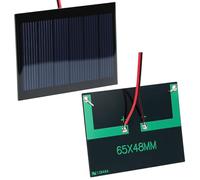 QWORK® 6 Pièces Panneaux Solaires Miniatures 3V 0,3W 80mA avec Câble de 15 cm, 65x48mm - Idéal pour Projets Bricolage & Applications Électroniques