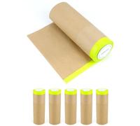 QWORK® 6 pièces papiers de masquage peintre 30 cm x 15 m, papier de masquage avec bandes autocollantes, ruban de masquage autocollant