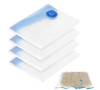 QWORK® 6 Pièces Sacs de Rangement Sous Vide, 80 x 120 cm Housses Vide Réutilisables, pour Vêtements, Couettes, Literie