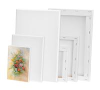 QWORK® 6 Pièces toiles peinture, toiles artistiques 30x20, 20x15, 15x10 cm, toile peinture avec cadre, pour huile, acrylique, aquarelle