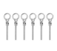 QWORK® 6 Pièces Vis àŒillet, Piton Inox M6x60mm, Piton à Visser, pour Fixation et Suspension