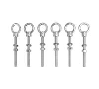 QWORK® 6 Pièces Vis àŒillet, Piton Inox M8x80mm, Piton à Visser, pour Fixation et Suspension