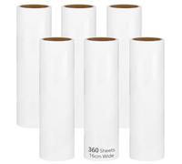 QWORK® 6 Rouleaux (360 Feuilles) Recharges pour Rouleaux Anti-Peluches, 16cm, Surface de Nettoyage Étendue