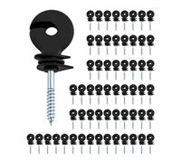 QWORK® 60 Pièces isolateurs annulaires, isolateur cloture electrique, pour cordes, fils et brins.