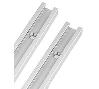 QWORK® 600 mm T-Track T-Slot en Aluminium, Rail à Onglet en T pour Scie à Table, Défonceuse et Outils de Travail du Bois, 19 x 10mm, 2 Pièces