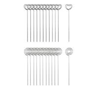 QWORK® 60Pcs Porte Photo Mémo, Pince Photo Tige Porte Photo en Métal pour Mariage/Fête/Décoration de Gâteau - Forme Rond et Cœur