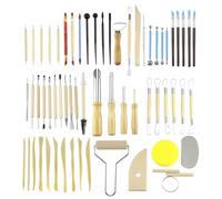 QWORK® 61 Pièces Ensemble Outils Poterie, Outils en Céramique, Outils Sculpture Argile avec Pointes en Acier Inoxydable, pour Bricolage, Gravure, Modélisation