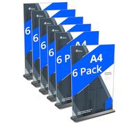 QWORK® 6PCS Présentoirs de Table en Acrylique - A4 - pour Affiches Menus Brochures Bureaux Boutiques Hôtels Restaurants Expositions Mariages