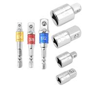 QWORK® 7 pièces adaptateur douille set, écrou de cléà douille 1/4", 1/2", 3/8", 4 pièces adaptateur