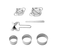QWORK® 7 pièces boulette maker et ravioli machine, moule ravioli en acier inoxydable, fabricant de boulettes, ensemble d'ustensiles de cuisine
