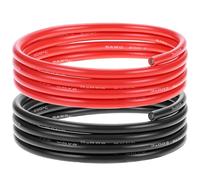 QWORK® 8 AWG 8,3 mm² Cable Electrique - 1,5 m Noir et 1,5 m Rouge - Fil Electrique en Silicone 1650 Brins Fil de Cuivre Étamé Basse Impédance pour Voiture RC, Marine, Drone