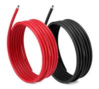 QWORK® 8 AWG 8,3 mm² Cable Electrique - 2,5 m Noir et 2,5 m Rouge - Fil Electrique en Silicone 1650 Brins Fil de Cuivre Étamé Basse Impédance pour Voiture RC, Marine, Drone