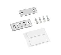 QWORK® 8 Pcs Aimant Porte Placard Loquet Ultra Mince, Aimant à Porte à Coller pour Porte de Coulissante Tiroirs Fenêtre Armoire, Vis Incluses