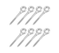 QWORK® 8 Pcs. Boulon àœil avec fileté bois 8 mm - M8 x 80 mm - Acier inoxydable 304