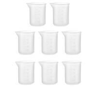 QWORK 8 Pcs Verre Doseur Silicone 100ml, Tasses à Mesurer Gradué, pour moules à peinture époxy et peinture