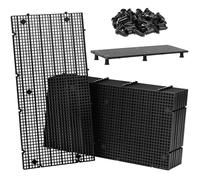 QWORK® 8 pezzi 15x30 cm griglia per acquario in plastica Con 48 staffe, per filtrazione fai da Te e aquascaping