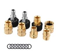 QWORK® 8 Pièces Adaptateur pour Nettoyeur Haute Pression, Connecteur Rapide en Laiton Kit, Adaptateur M22-14 mm, pour Pistolets à Eau Haute Pression, Tuyaux