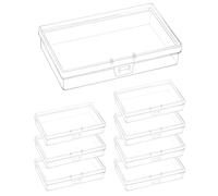 QWORK® 8 pièces boîtes de rangement rectangulaires avec couvercle, boites plastiques transparentes rangement, pour petits objets, 13 * 8 * 3 cm