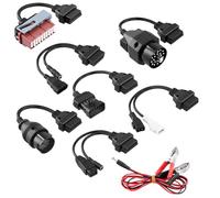 QWORK® 8 Pièces Câble Adaptateur Diagnostic OBD Kit, Appareil de Diagnostic OBD pour Voiture, Câble de Diagnostic Universel OBD2 OBD1