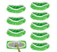 QWORK® 8 Pièces Chiffons humides réutilisables en microfibre, compatible avec aux serpillères Swiffer, 25.4 x 11.5 cm, pour une utilisation humide et sèche