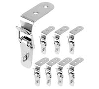 QWORK® 8 Pièces Fermoir a Levier de 72 mm en Acier Galvanisé, Verrou tension de fixation d'angle pour fermeture de coffre et fermeture de paroi latérale de sentier