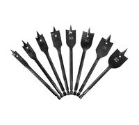 QWORK® 8 Pièces meche plate, 12-32 mm meche plate bois avec tige hexagonale de 1/4 pouce, foret a bois en acier carbone avec étui portable