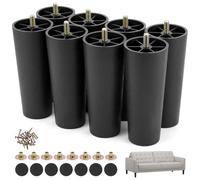 QWORK® 8 Pièces Pieds de Meubles, Pieds de Canapé Plastique 150 mm avec Vis et Patins antidérapants, pour Canapés, Chaises, Bricolage