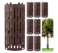 QWORK® 8 Pièces Protections Tronc Arbre, Protection de Tronc Arbre Plastique avec Crochets de Verrouillage, Protection Arbre Résistante aux Intempéries