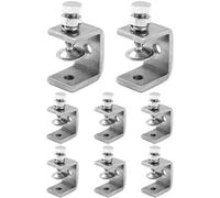 QWORK® 8 Pièces Serre Joints C, Pince C Robuste, Acier Inoxydable 304, Pour Travail Bois Bricolage, Soudage, l'Ébénisterie, Couleur Argent