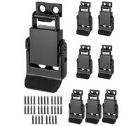 QWORK® 8PCS Loquet à Bascule en Acier Inoxydable, Fermeture à Levier Fermoir à Ressort pour Caisse Boîtes Coffret, Noir