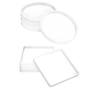 QWORK® 8PCS Moules Résine Epoxy en Silicone, Moule Résine Ronds et Carrés pour Dessous, Décoration d'Intérieur