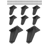 QWORK® 8pcs Patins de Meubles en Alliage d'aluminium, Rehausseurs de Meubles pour armoires, Lits, canapés - 8 cm de Haut - Noir