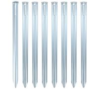 QWORK® 8X Piquets de Tente en Métal 30 x 2 cm, Piquets de Sol Semi-circulaires et Robustes pour Camping, Pêche, Fêtes de Jardin, avec Trou pour Extracteurs de Piquets