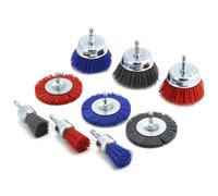QWORK® 9 Pièces Brosses en Nylon, Brosse Abrasives avec Tige de 1/4" (6.35 mm), Brosse Nettoyage Perceuse, pour Ponçage, Nettoyage et Dérouillage