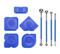 QWORK® 9 pièces kit de finition pour joints avec 4 billes métalliques et 5 raclettes en silicone pour carrelage sans joint.