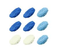 QWORK® 9pcs tampons de Polissage pour Capot de Voiture, Bonnet de Polissage, 2 Laine + 4 Microfibre + 3 Molleton de Corail, 230-250mm
