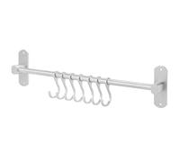 QWORK® à crochets de cuisine, 40 cm support ustensiles, sans perçage, avec 7 crochets autocollants