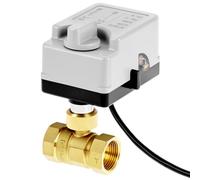 QWORK® AC220V 3/4" DN20 Robinet à boisseau sphérique motorisé électrique à commande manuelle, en laiton