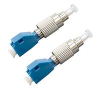 QWORK Adaptateur de Fibre Optique, Connecteur de Fibre Optique, FC Mâle 2.5 mm vers LC Femelle 1.25 mm, adaptateur pour câbles fibre optique, 2 Pièces