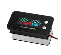 QWORK® Affichage de la tension d'affichage de la batterie DC 12V-72V avec capteur de température, étanche IPX7, écran LCD, adapté aux camping-cars, bateaux, voitures et plus encore