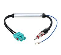 QWORK® Amplificateur de Signal d'Antenne Auto, Adaptateur Double Fakra vers Prise DIN, Amplificateur de Signal de Radio de Voiture, Compatible avec VW Touareg, Porsche Cayenne