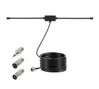 QWORK® Antenne de Radio Dab UKW, antenne dipole FM 75 Ohm avec câble d'extension de 3 m et connecteur de Type F pour Tuner Radio Portable, récepteur stéréo, récepteur AV, système Musical