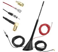 QWORK® Antenne FM de Toit Dab/Dab+ avec câble d'extension de 5 m et Adaptateur SMB/SMA, antenne de Toit Automobile, Haute Performance de réception.