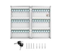 QWORK® Armoire à clés, boîte à clés avec 48 Crochets, Gris Clair, 264 * 60 * 435mm