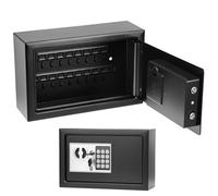 QWORK® Armoire à Clés Securisee pour 32 Clés, 31 x 20 x 10 cm, Serrure Électronique, Construction en tôle d'acier