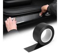 QWORK Autocollant de protection en fibre de carbone pour seuils de portière de voiture, 5 cm x 10 m, film de protection autocollant pour pare-chocs de voiture