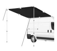 QWORK® Auvent Voiture 300x200 cm avec Poteaux Télescopiques 95-230 cm pour Caravane Campeur Van Voiture, Offre Une Protection Solaire UV50+ et des Performances Imperméables PA6000 mm